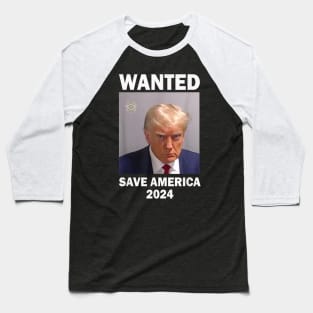 MugShot Wanted Save America 2024 Never Surrender Baseball T-Shirt